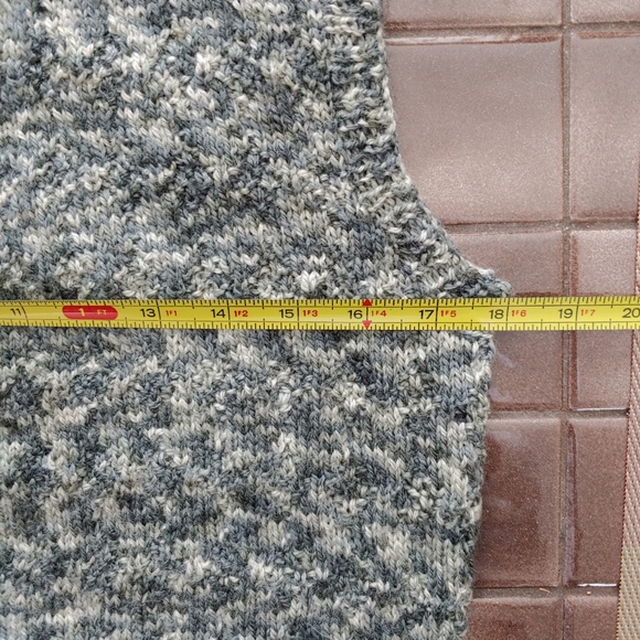 Sweater Vest Hand Knit Cropped V Neck Ribbed Vintage Styling Price is Firm - Picture 11 of 13
